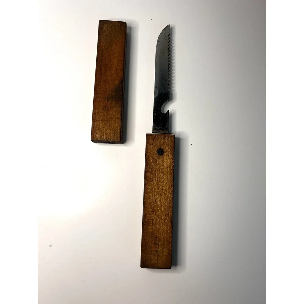 Vintage Scotchline Floating Fish Knife Stainless Steel Wooden Handle 10
